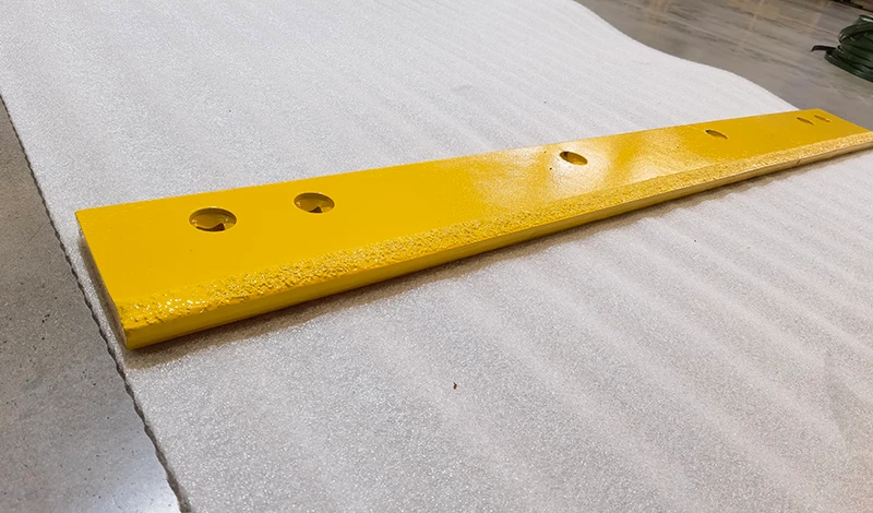 Recessed bolt pattern on a carbide snow plow blade